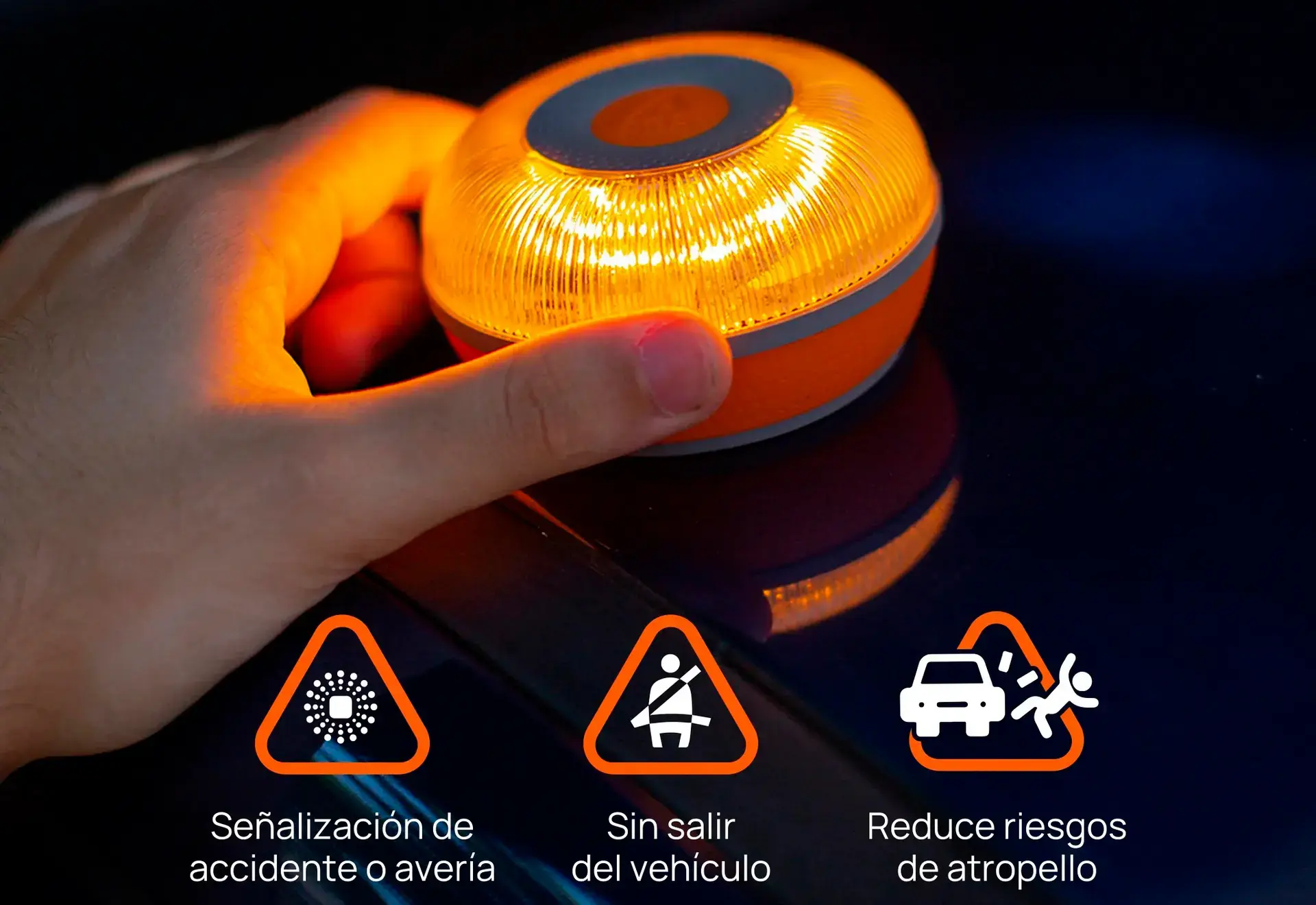 Luz emergencia para coche conectada a la DGT