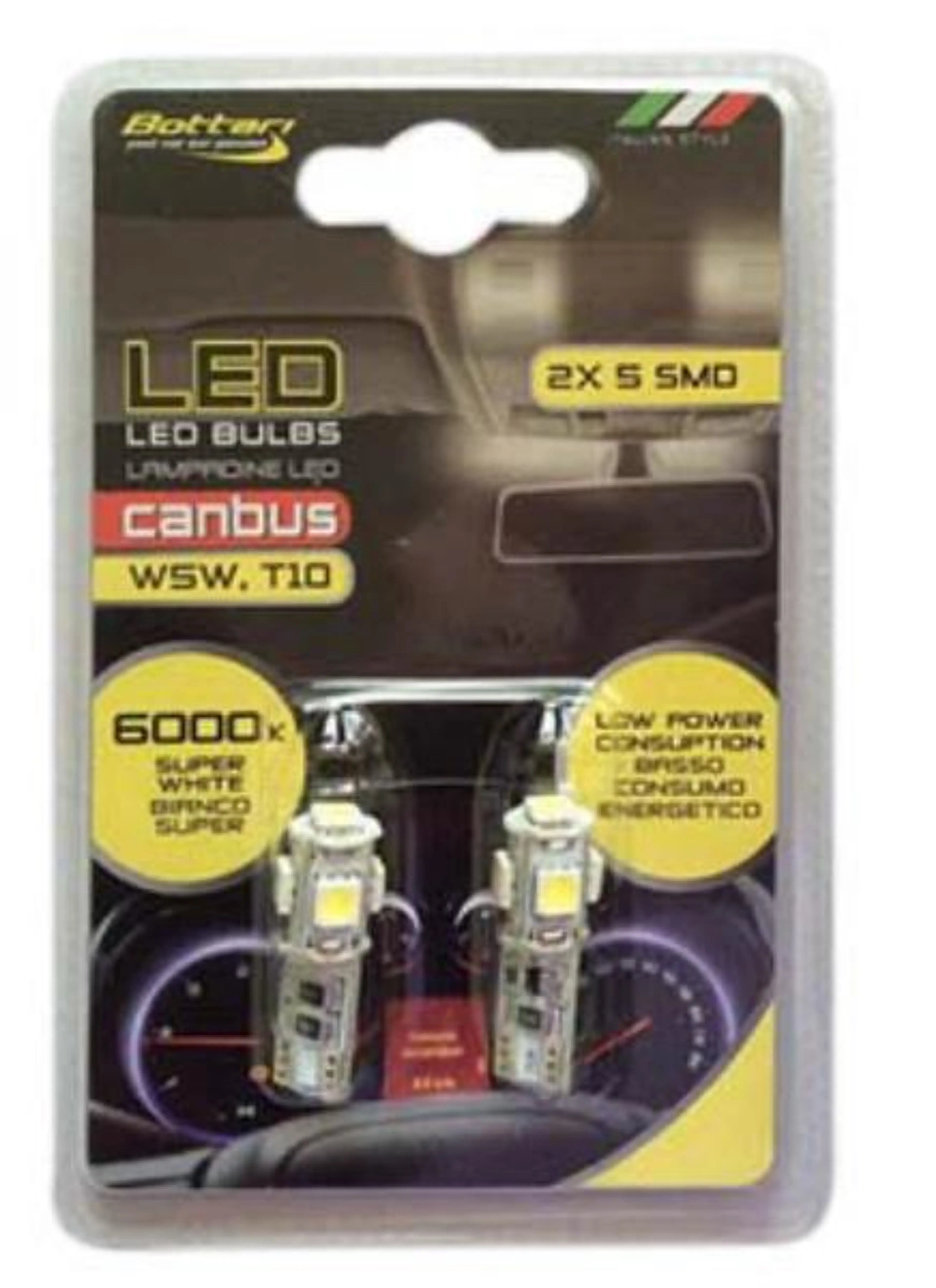 LAMPARA LED T10 CANBUS 5 SMD 2PZAS