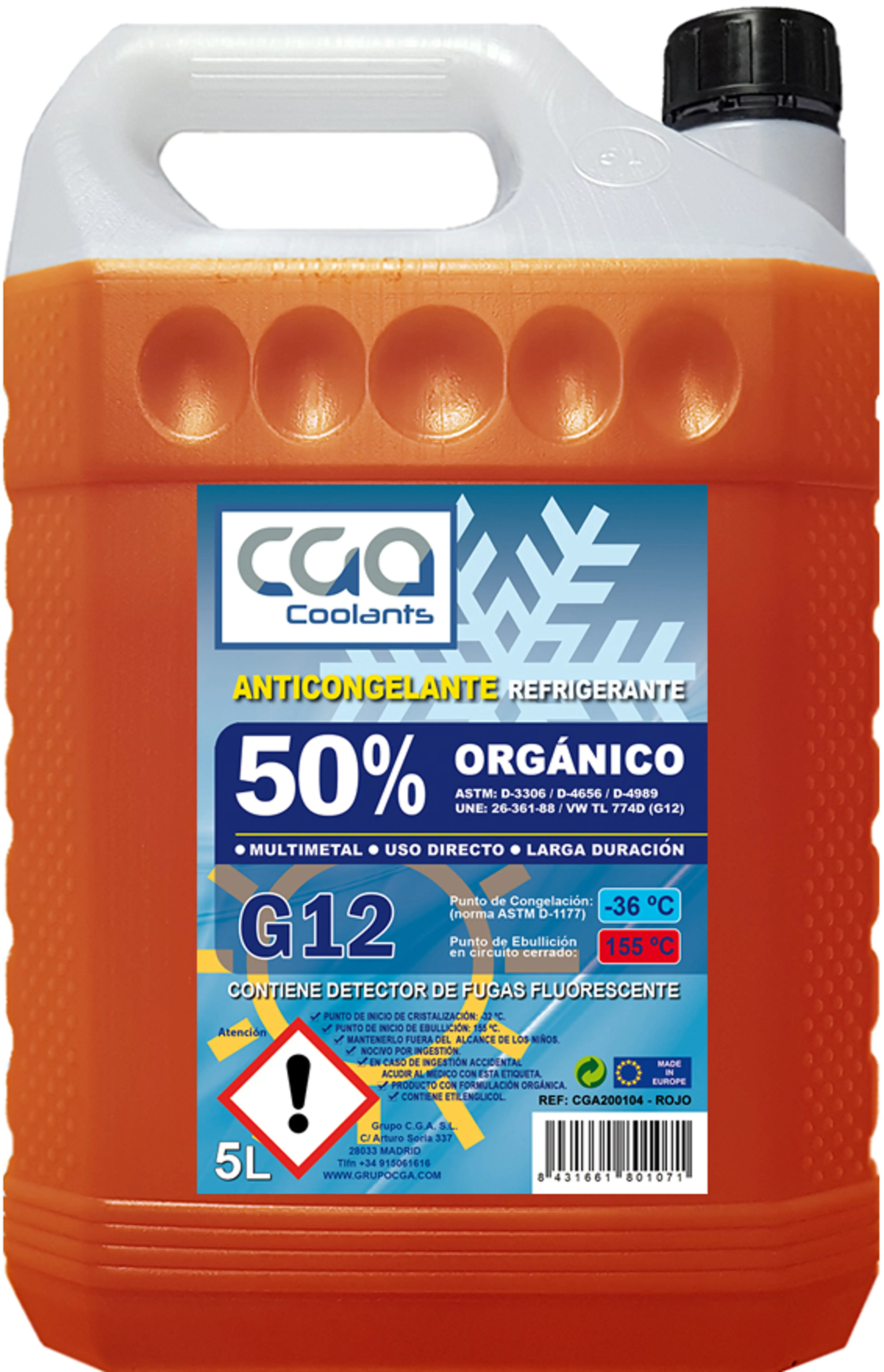 ANTICONGELANTE 50% ROJO 5L. (D)