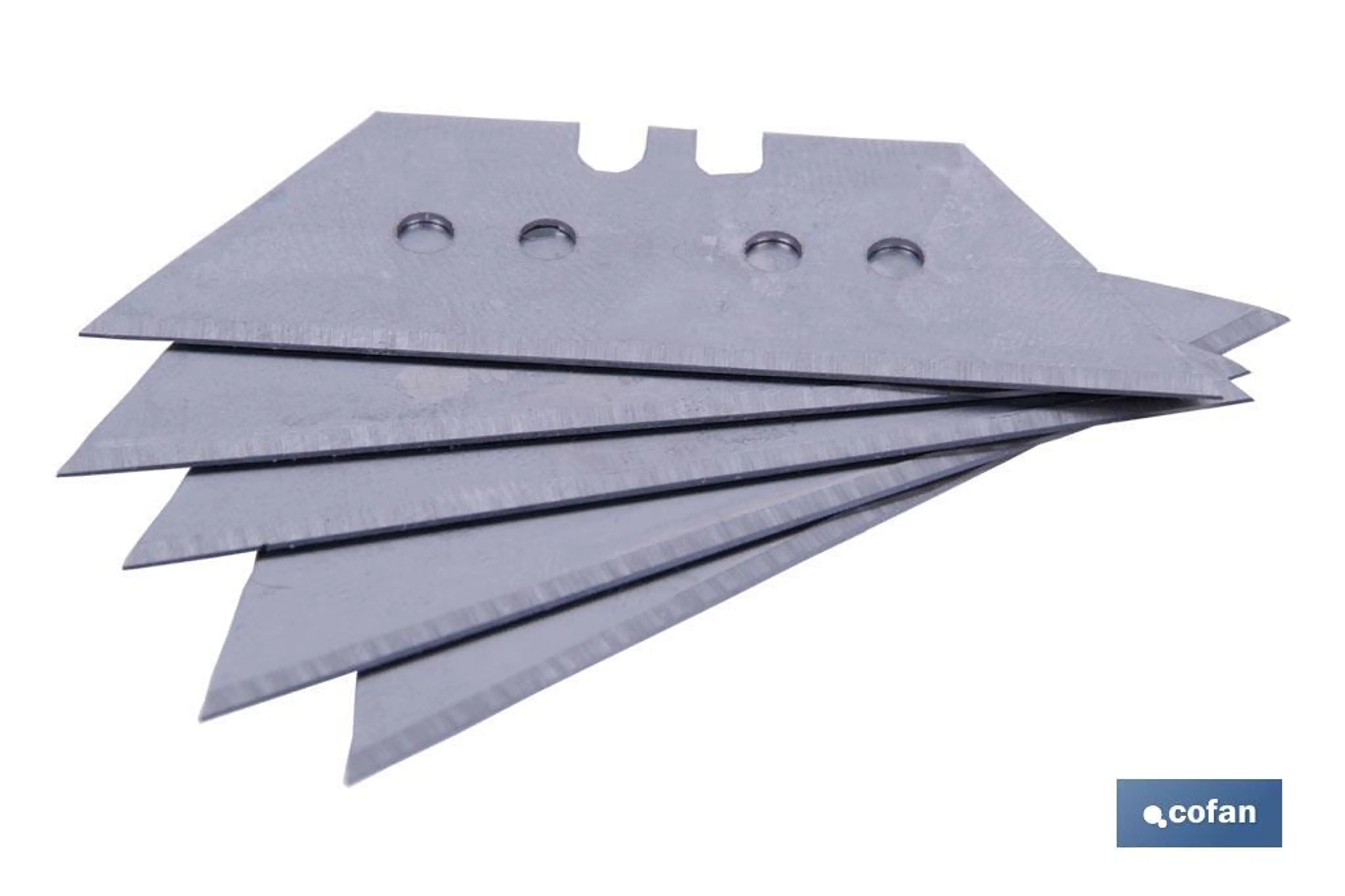 ++PACK 5 CUCHILLAS TRAPEZOIDAL 60MM