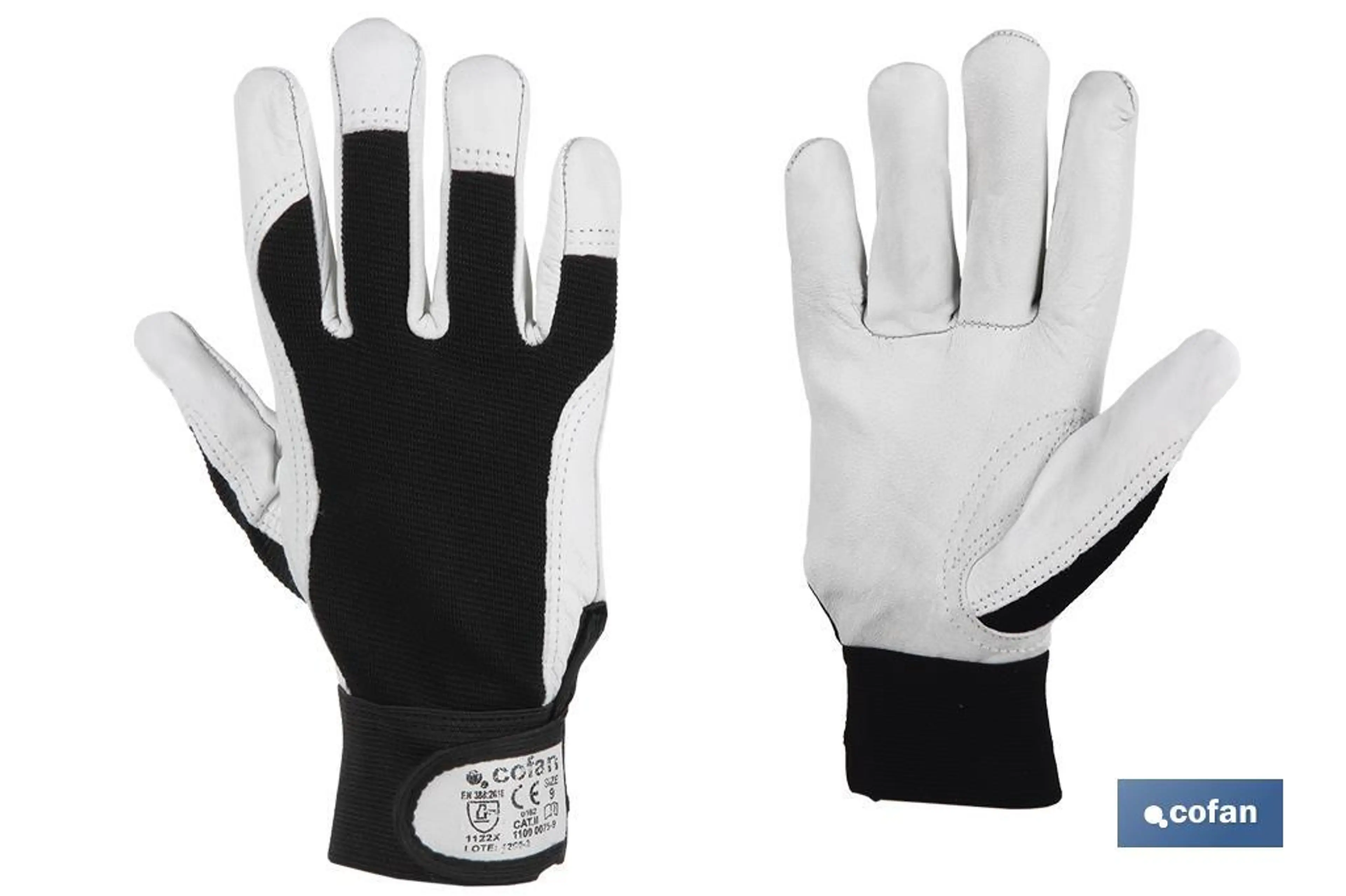 GUANTES VACUNO TELA + VELCRO T10