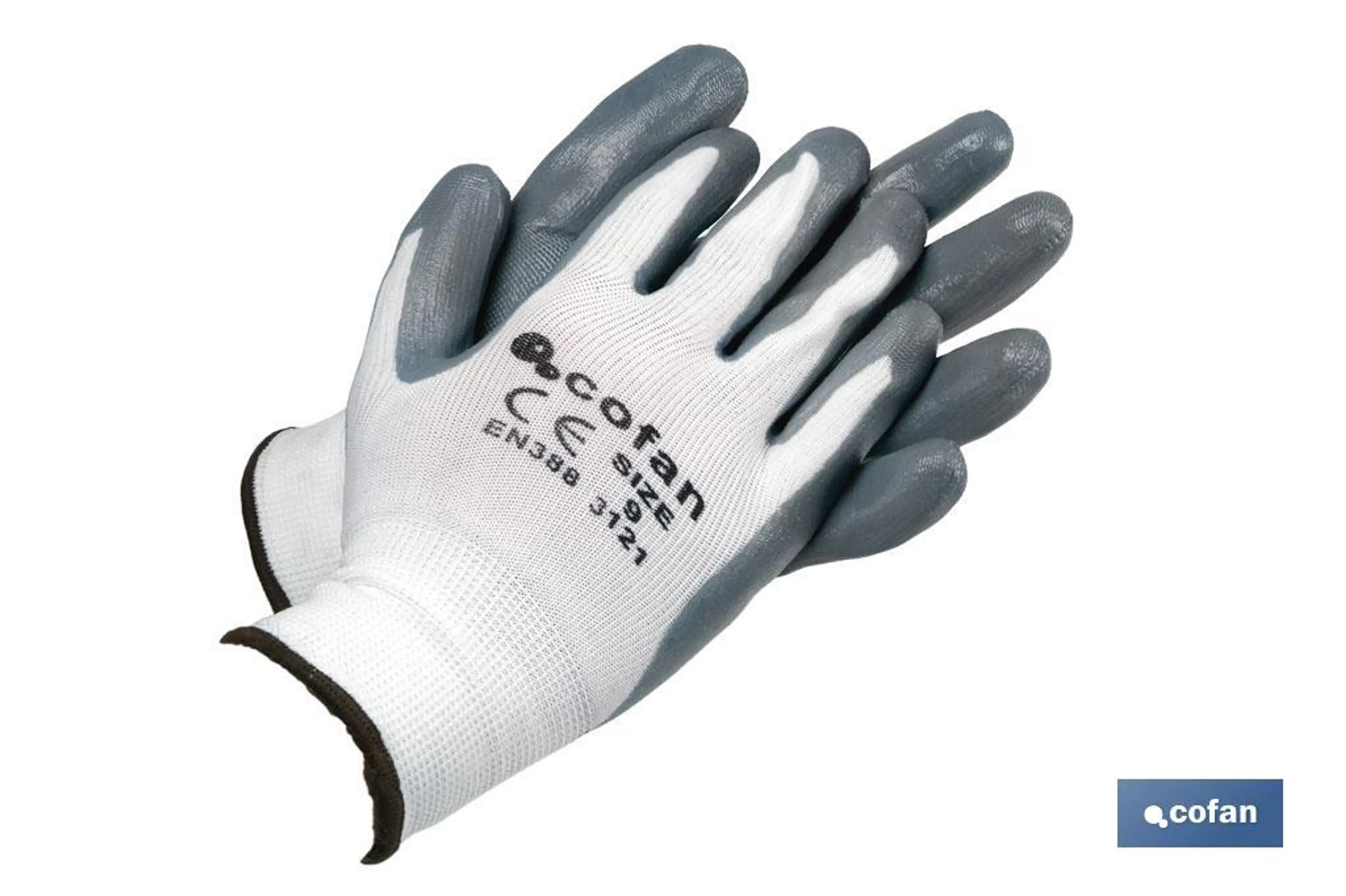 GUANTES POLIESTER / NITRILO GRIS 10