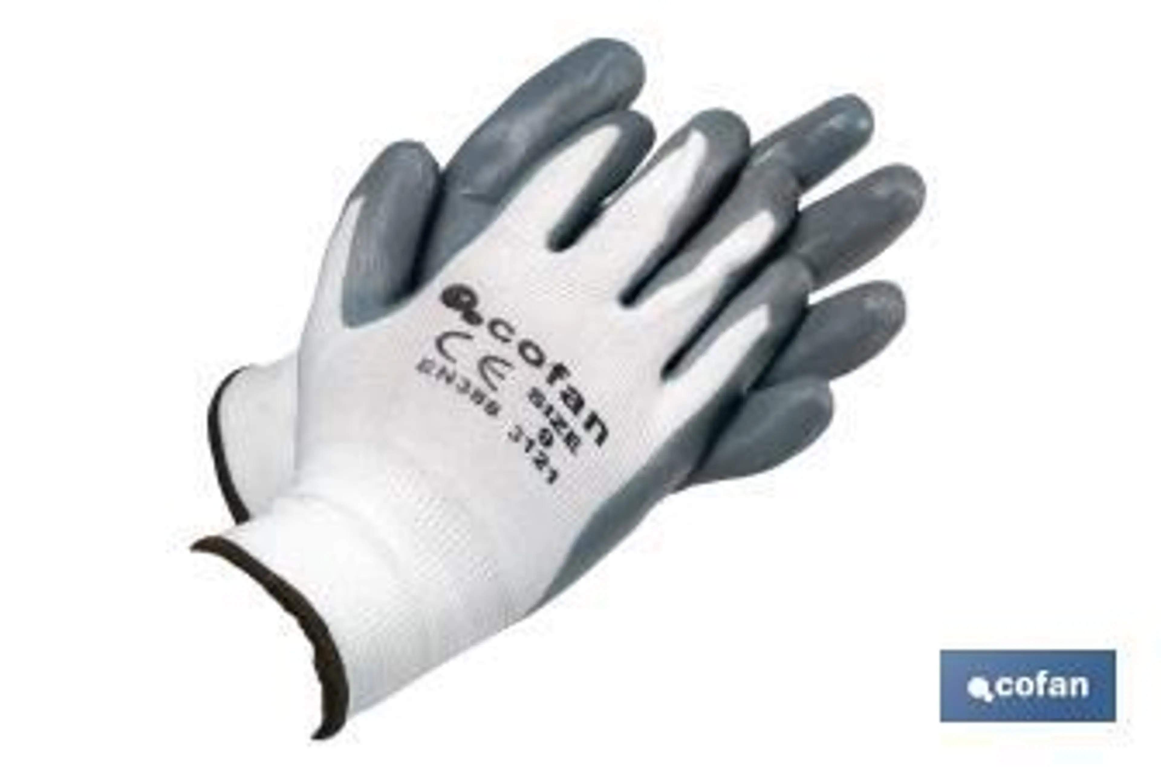 GUANTES POLIESTER / NITRILO GRIS 9