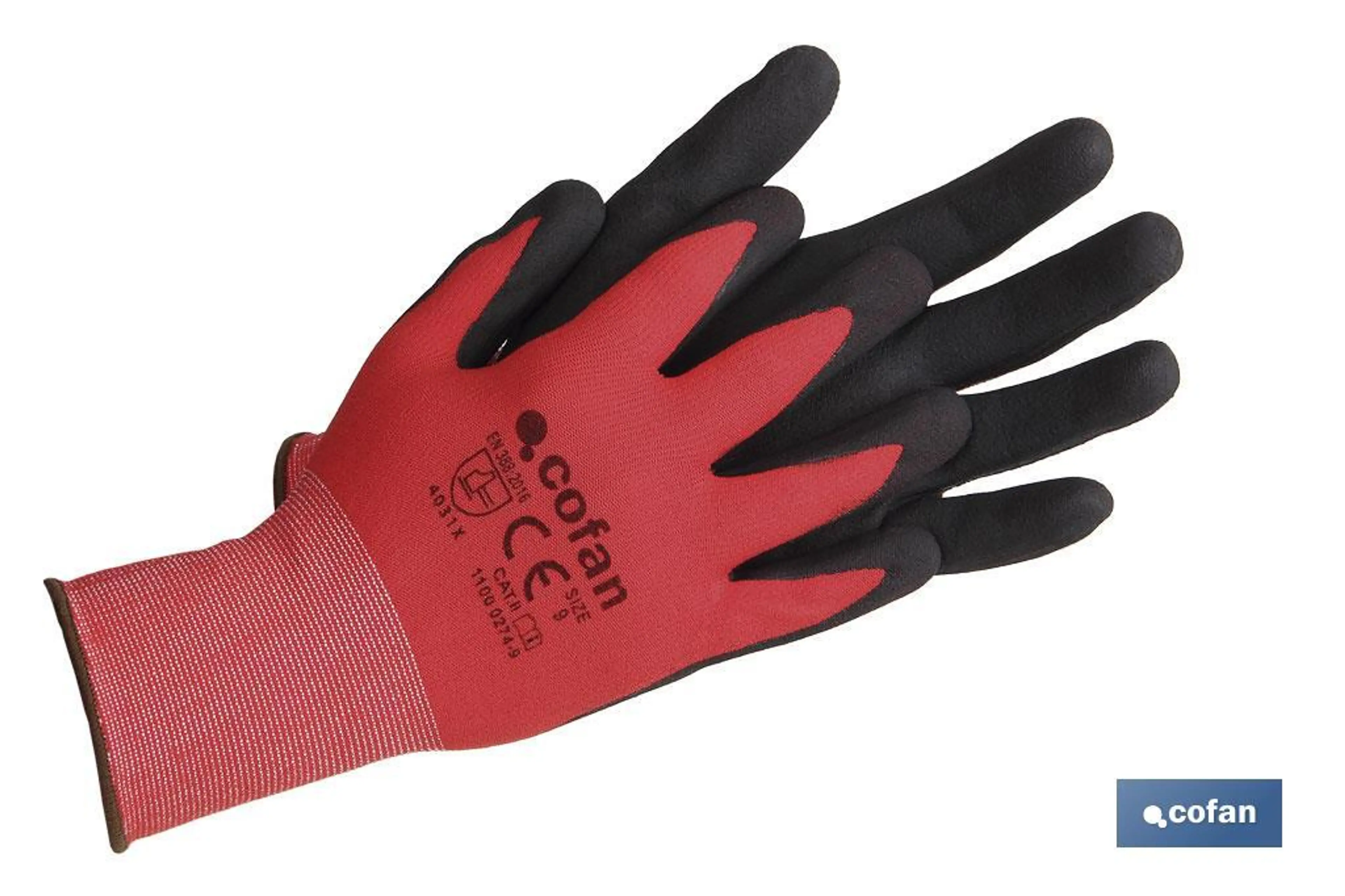 GUANTES NITRILO ROJO / NEGRO T10