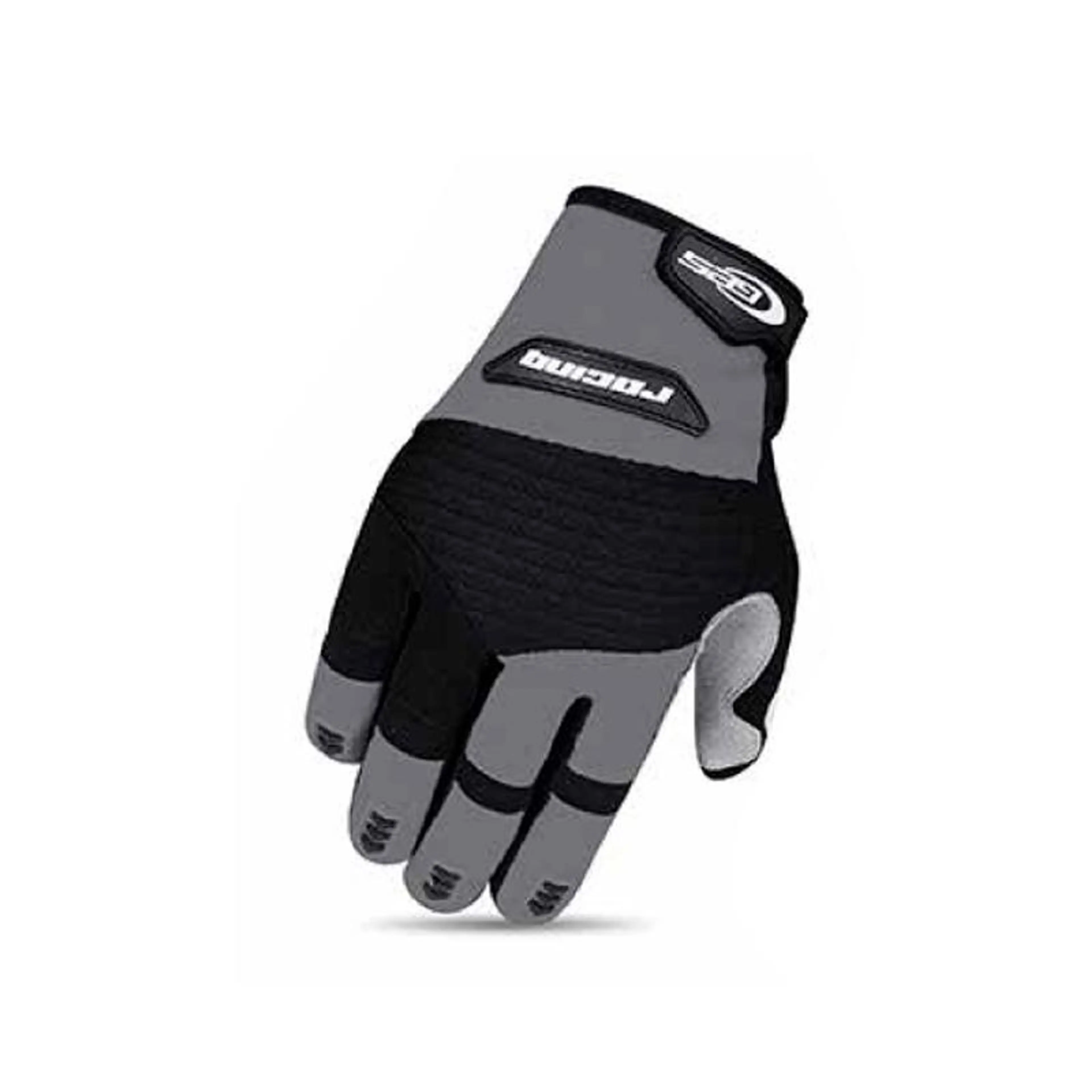 GUANTES LARGOS "RACING" GRIS/NEGRO