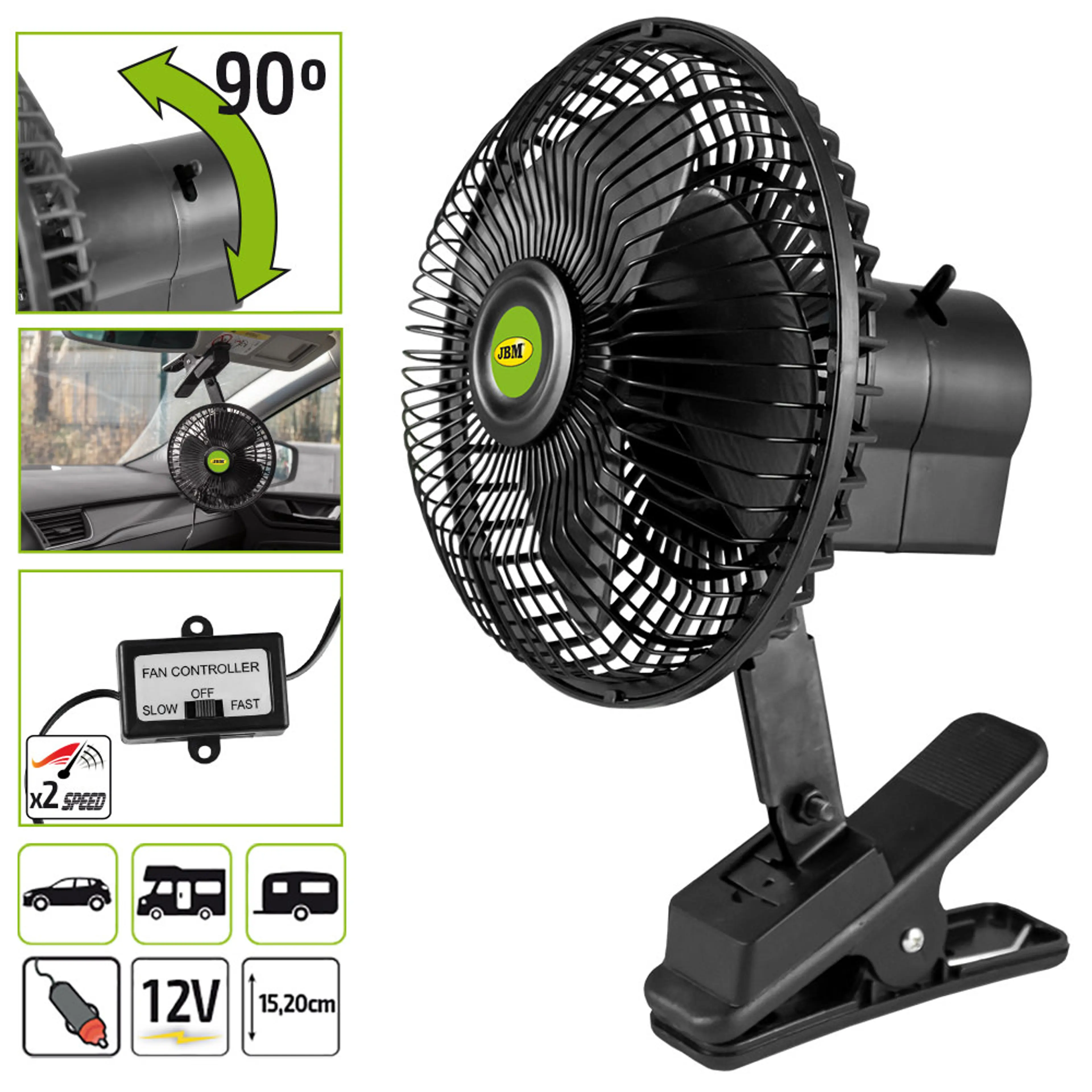 VENTILADOR PARA VEHICULO 12V 15CM